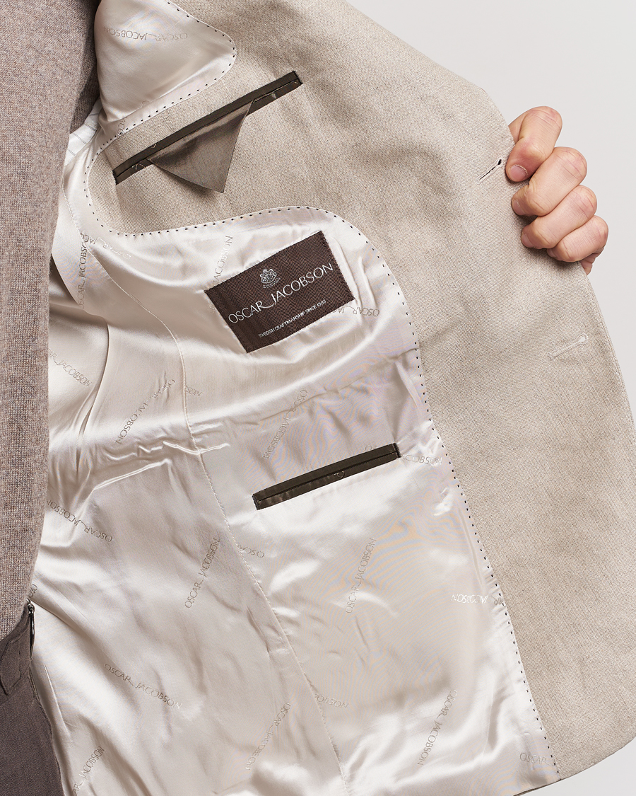 Men | Blazers | Oscar Jacobson | Fogerty Linen Blazer Beige
