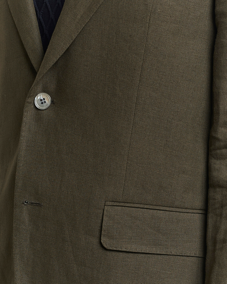 Men | Blazers | Oscar Jacobson | Fogerty Linen Blazer Olive