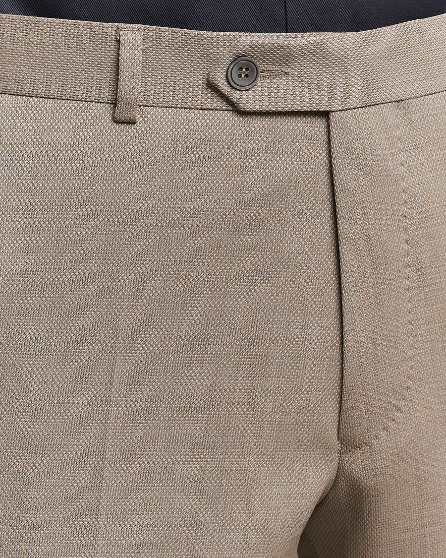 Men | Trousers | Oscar Jacobson | Denz Structured Wool Trousers Beige