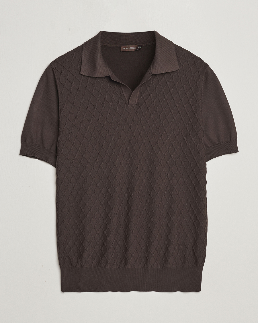 Men | Polo Shirts | Oscar Jacobson | Mirza Structured Cotton Polo Brown