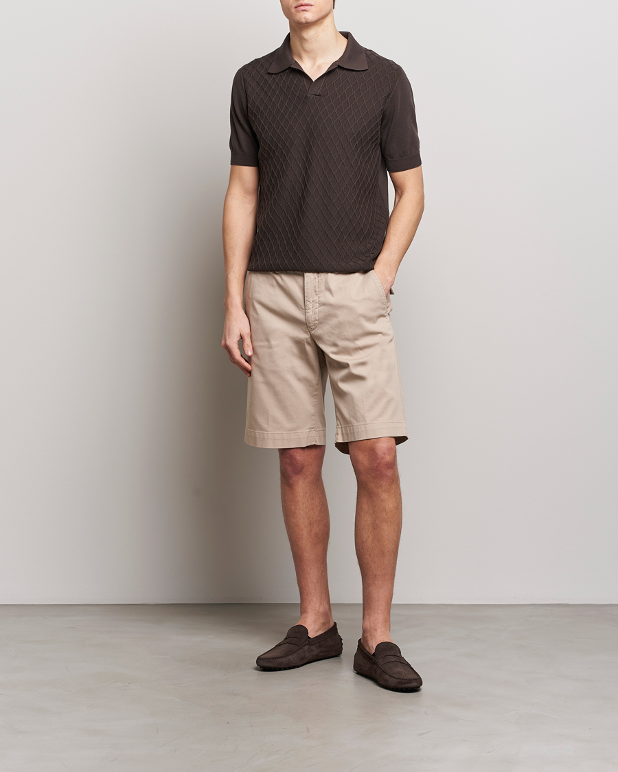 Men | Polo Shirts | Oscar Jacobson | Mirza Structured Cotton Polo Brown