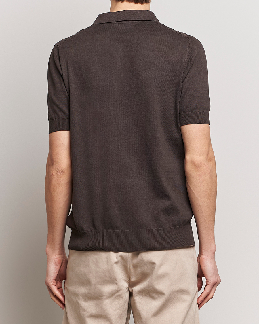 Men | Polo Shirts | Oscar Jacobson | Mirza Structured Cotton Polo Brown
