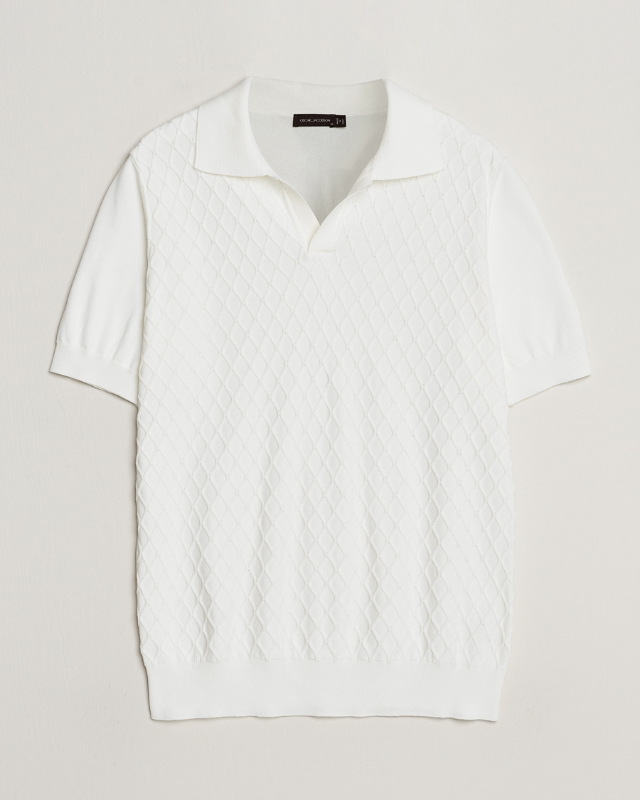 Men | Polo Shirts | Oscar Jacobson | Mirza Structured Cotton Polo White