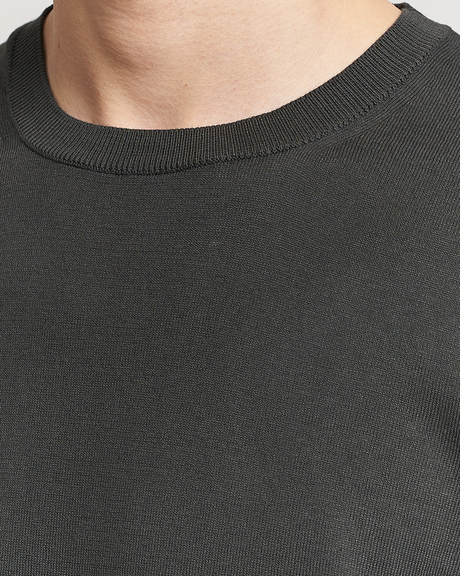 Men | T-Shirts | Oscar Jacobson | Brian Knitted Cotton T-Shirt Olive