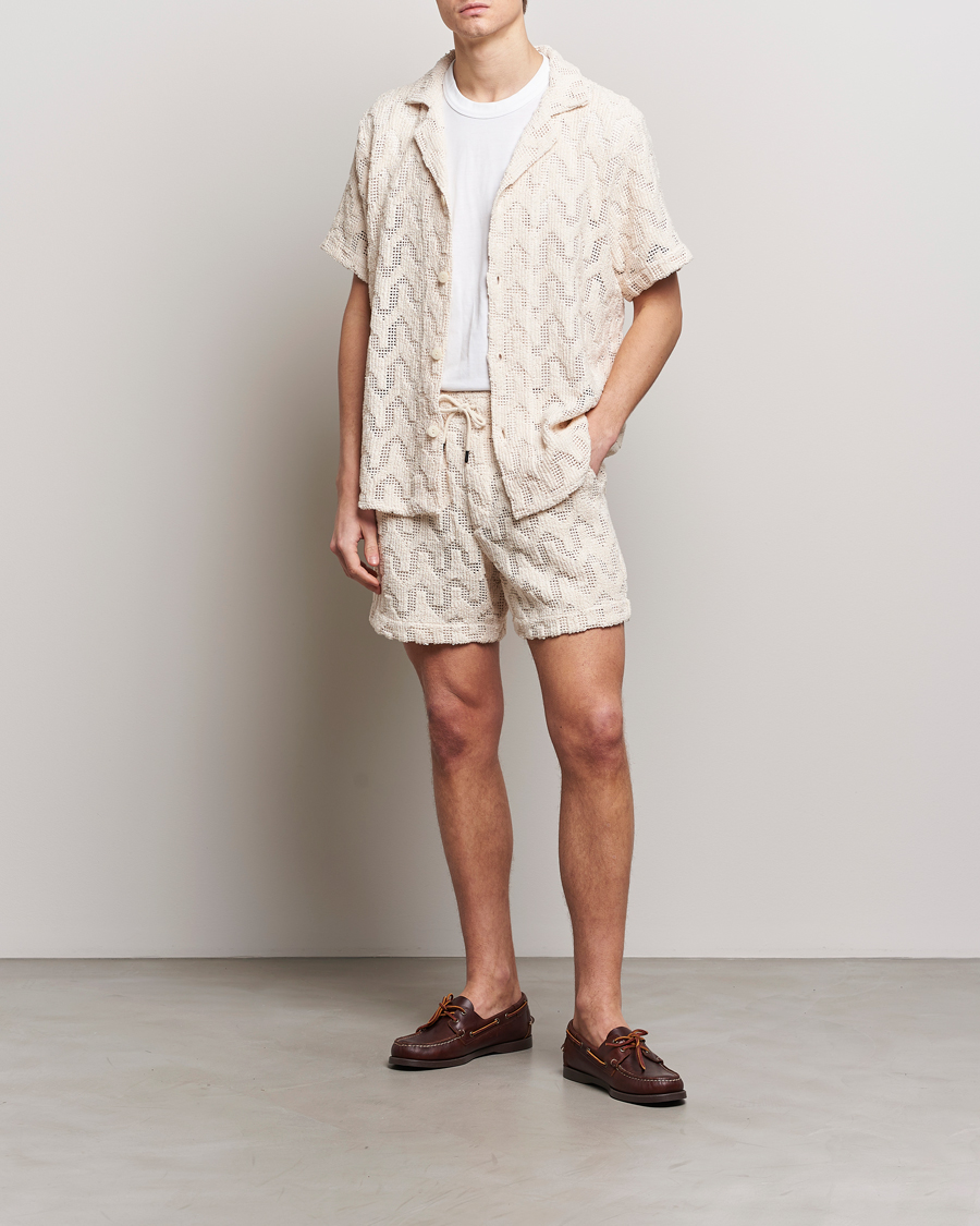 Men | Shorts | OAS | Atlas Cuba Crochet Shorts Off White