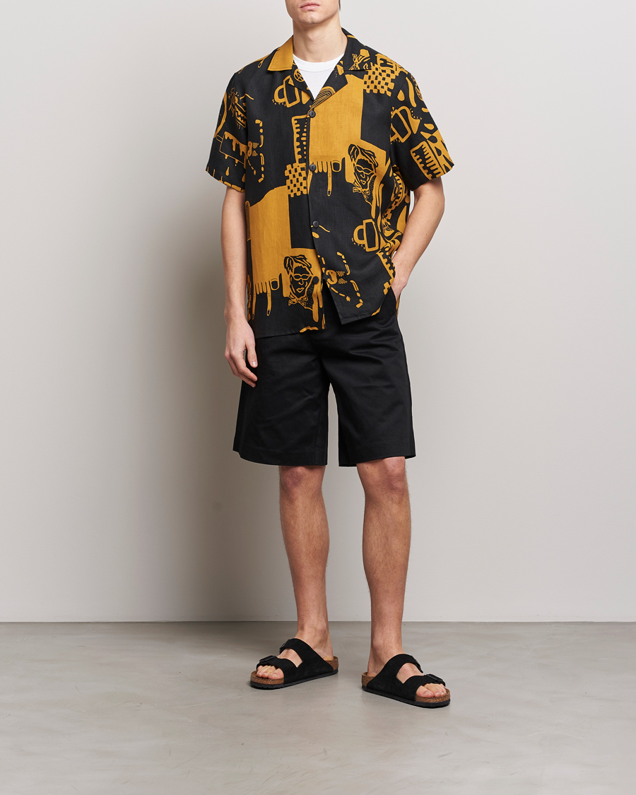 Men | Shirts | OAS | Short Sleeve Cuba Linen Shirt Krispy Night