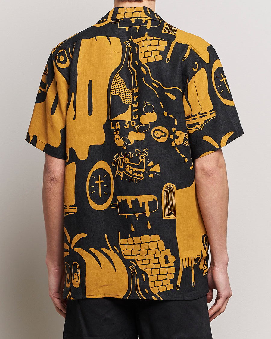 Men | Shirts | OAS | Short Sleeve Cuba Linen Shirt Krispy Night