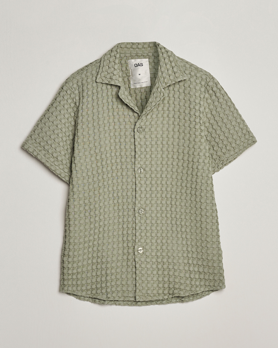 Men | Shirts | OAS | Cuba Waffle Shirt Dusty Green