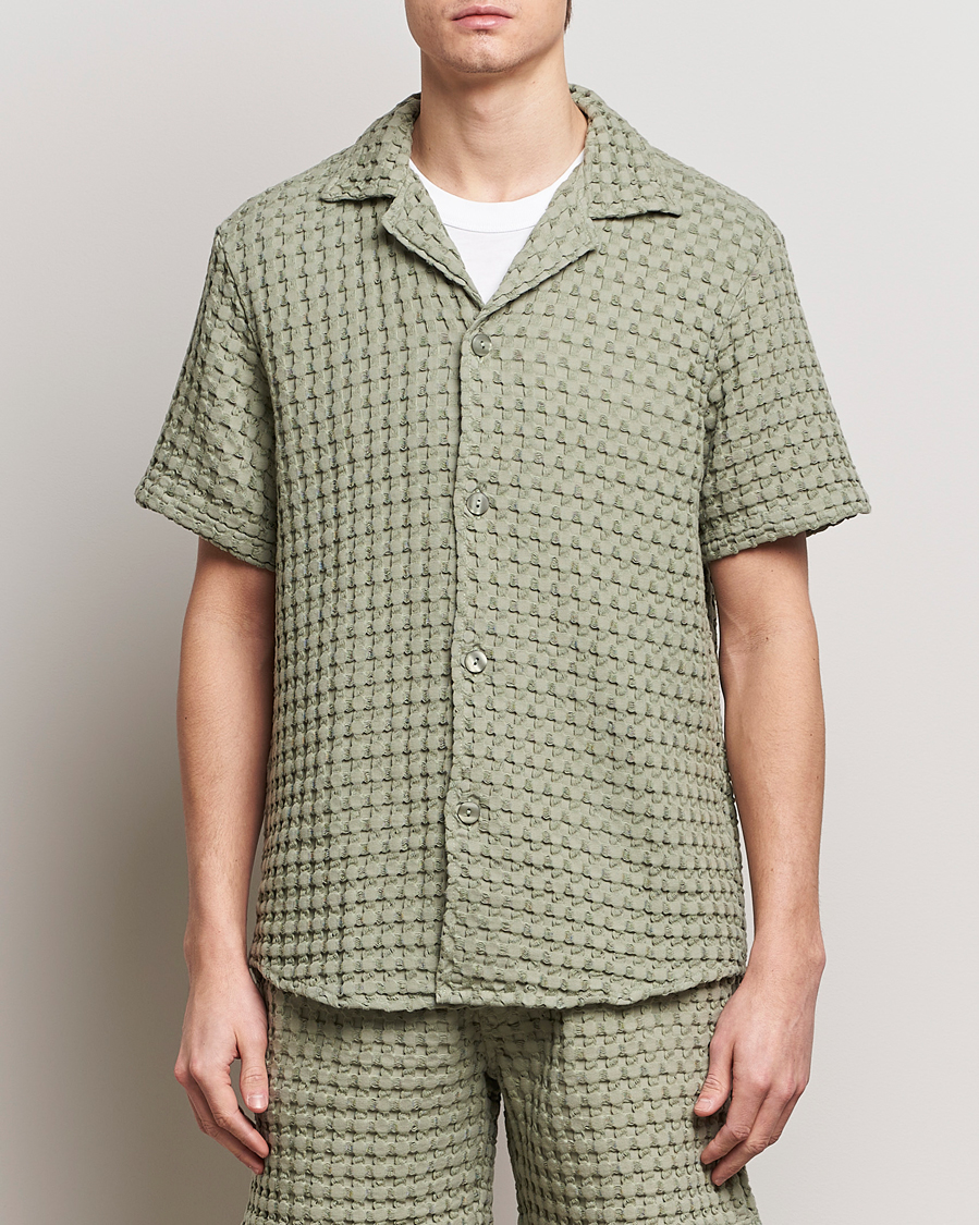 Men | Shirts | OAS | Cuba Waffle Shirt Dusty Green