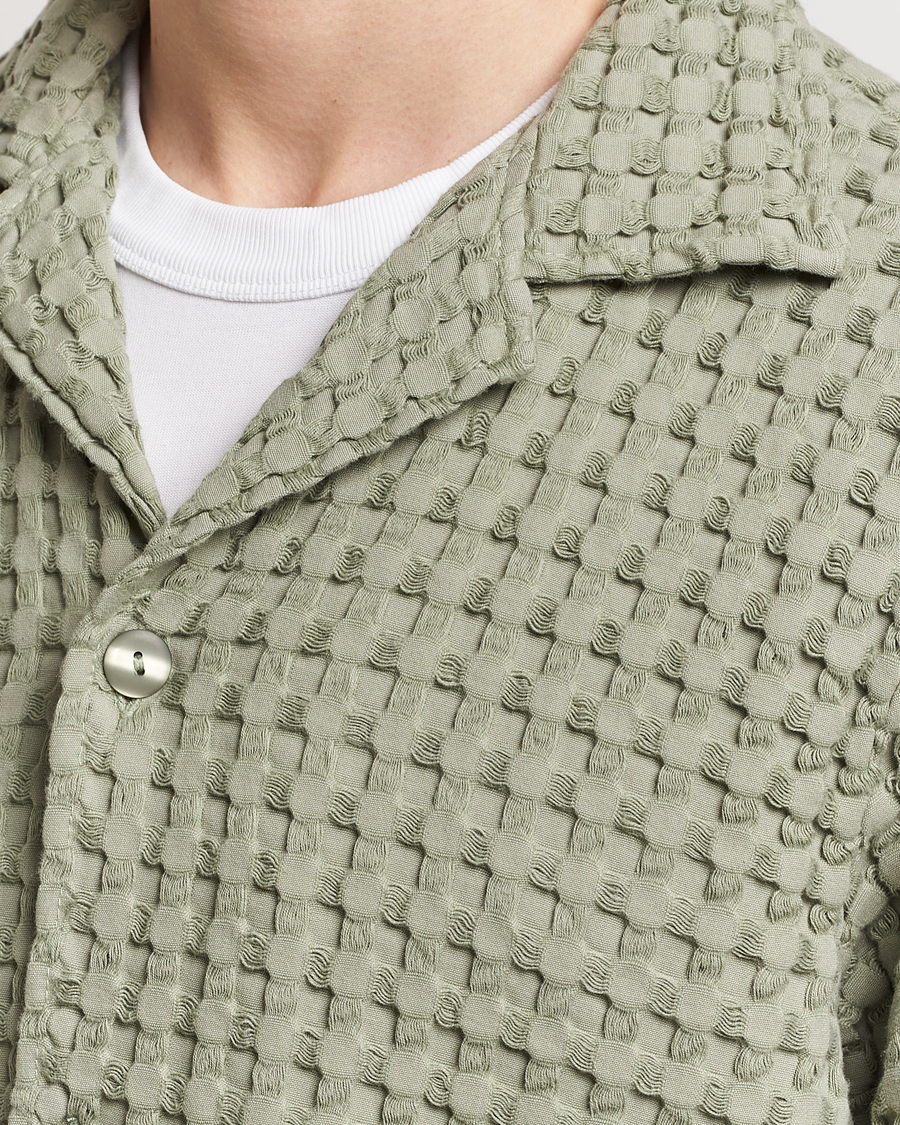 Men | Shirts | OAS | Cuba Waffle Shirt Dusty Green