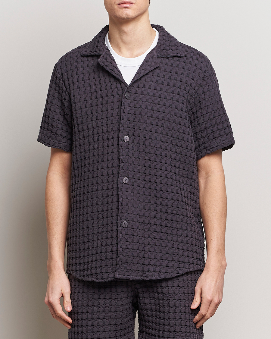 Men | Shirts | OAS | Cuba Waffle Shirt Nearly Black