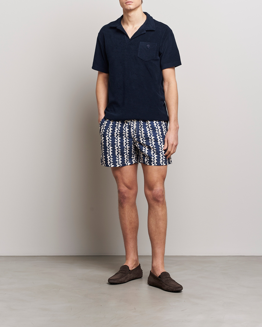 Men | Swimwear | OAS | Printed Swimshorts Blue Scribble