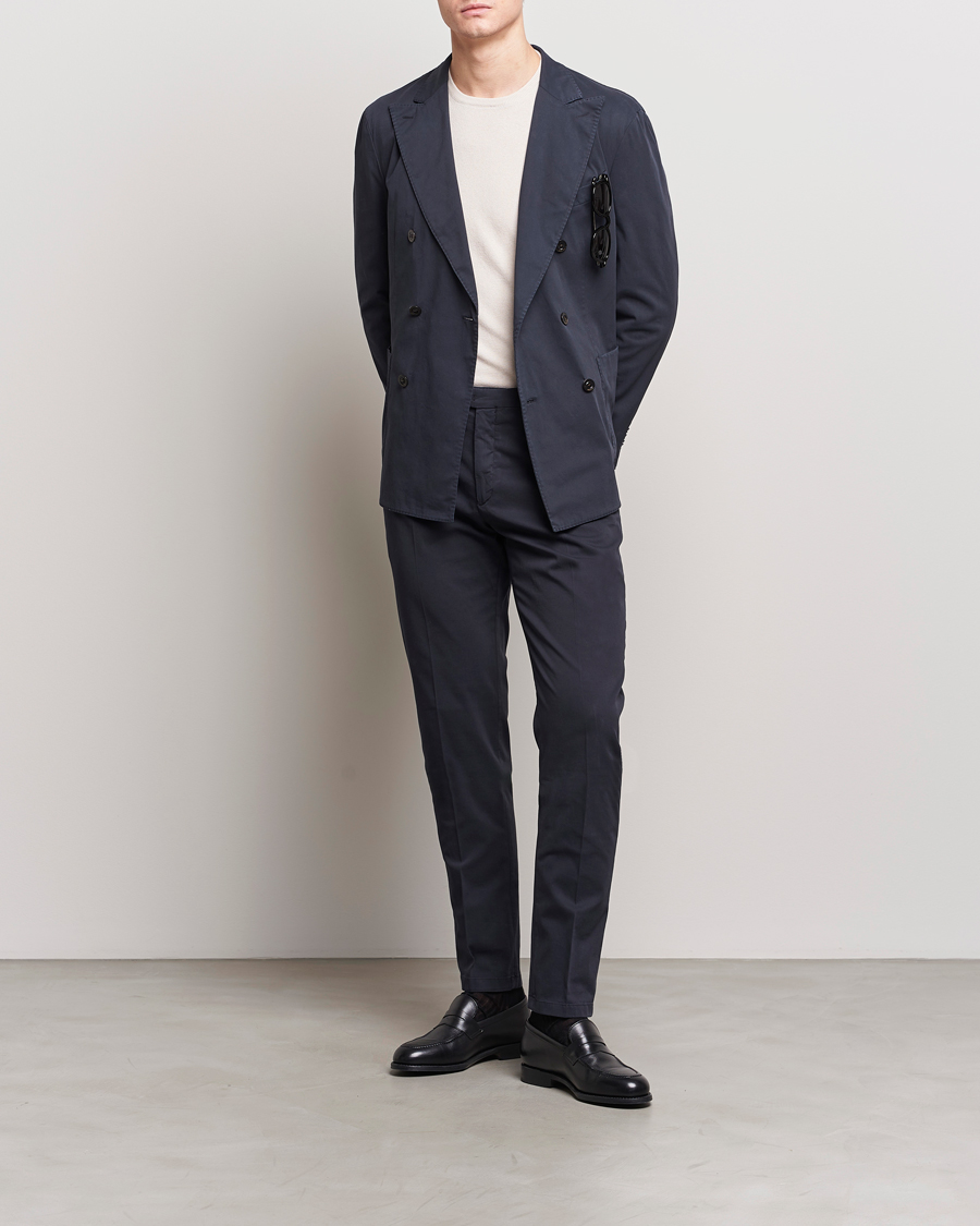 Men | Blazers | Boglioli | K Jacket Double Breasted Cotton Blazer Navy