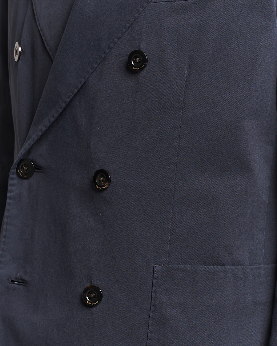 Men | Blazers | Boglioli | K Jacket Double Breasted Cotton Blazer Navy