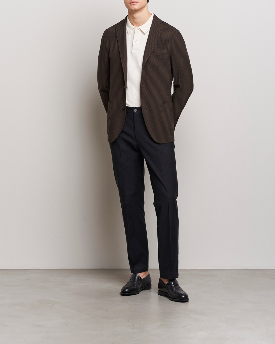 Men | Blazers | Boglioli | K Jacket Check Wool Blazer Dark Brown