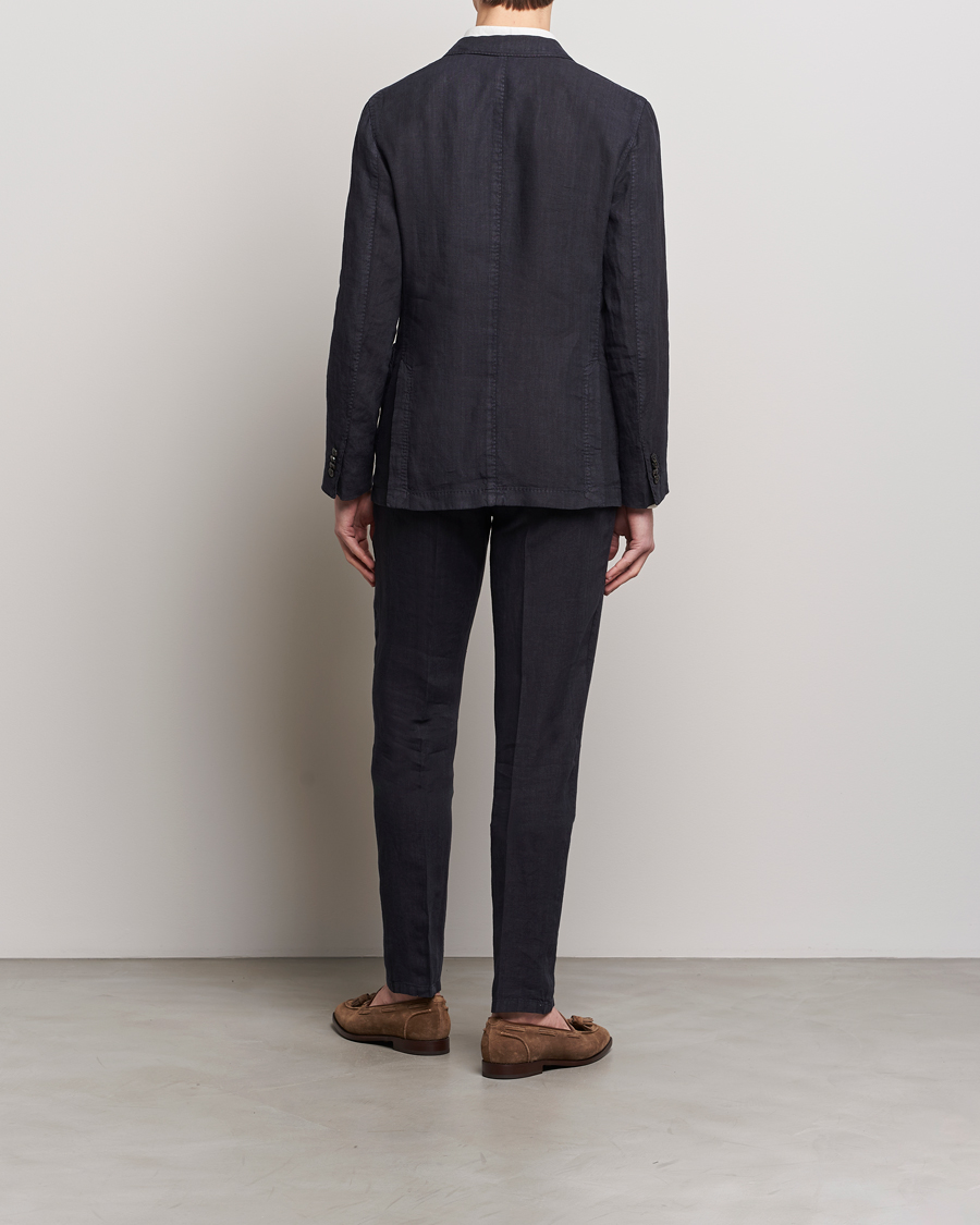 Men | Suits | Boglioli | K Jacket Linen Suit Navy