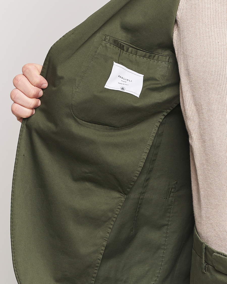 Men | Suits | Boglioli | K Jacket Cotton Satin Suit Forest Green