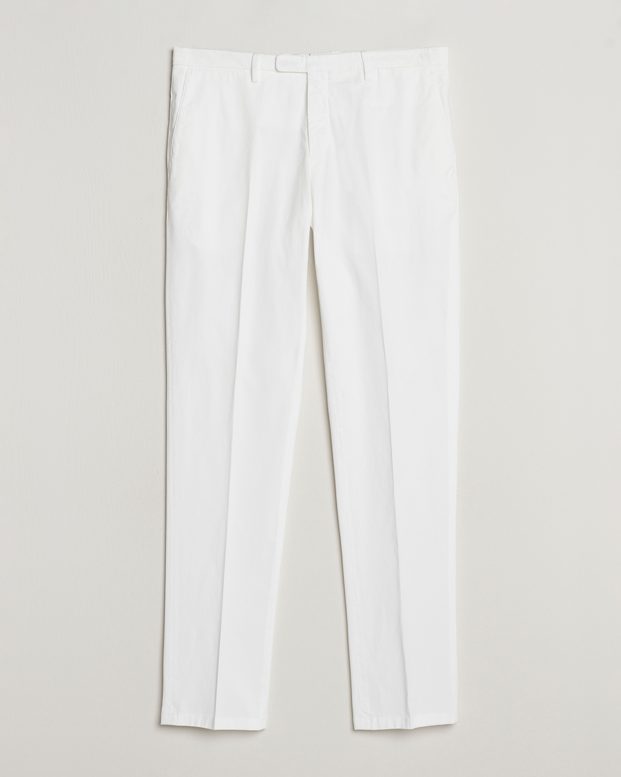 Men | Trousers | Boglioli | Cotton Stretch Chinos White