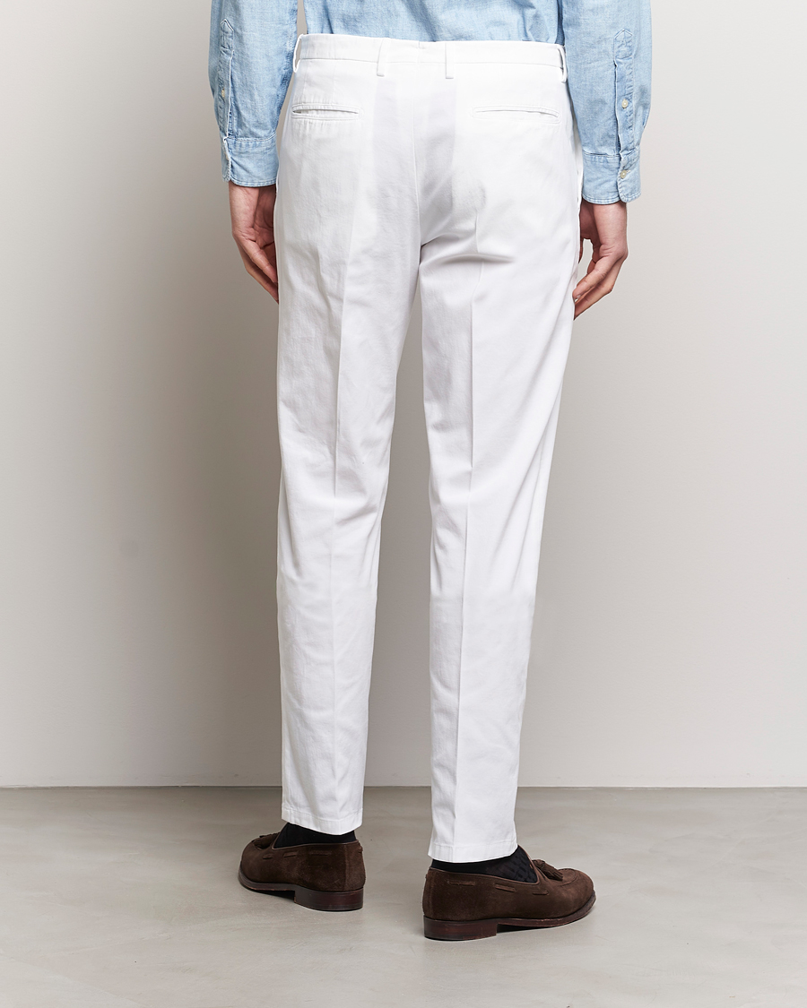 Men | Trousers | Boglioli | Cotton Stretch Chinos White