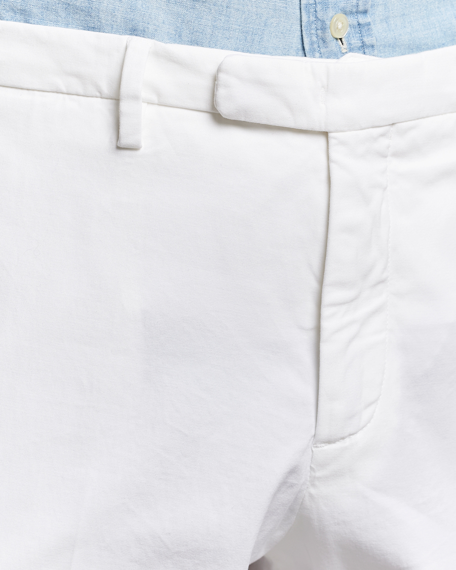 Men | Trousers | Boglioli | Cotton Stretch Chinos White