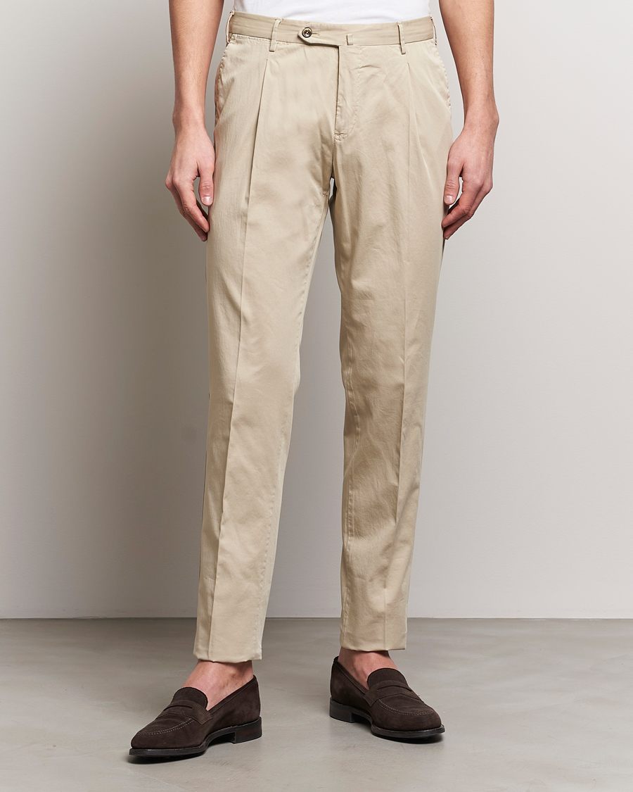 Men | Trousers | PT01 | Slim Fit Garment Dyed Stretch Chinos Beige