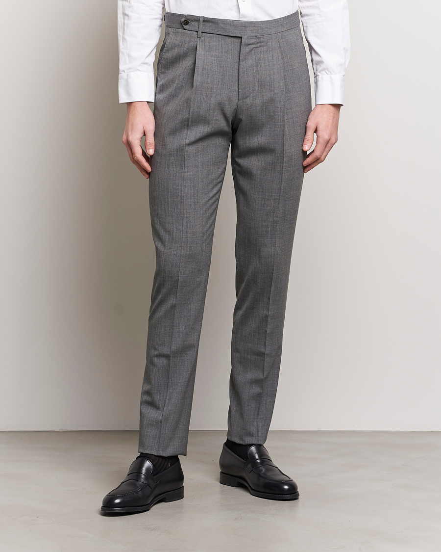 Men | Trousers | PT01 | Gentleman Fit Wool Stretch Trousers Medium Grey