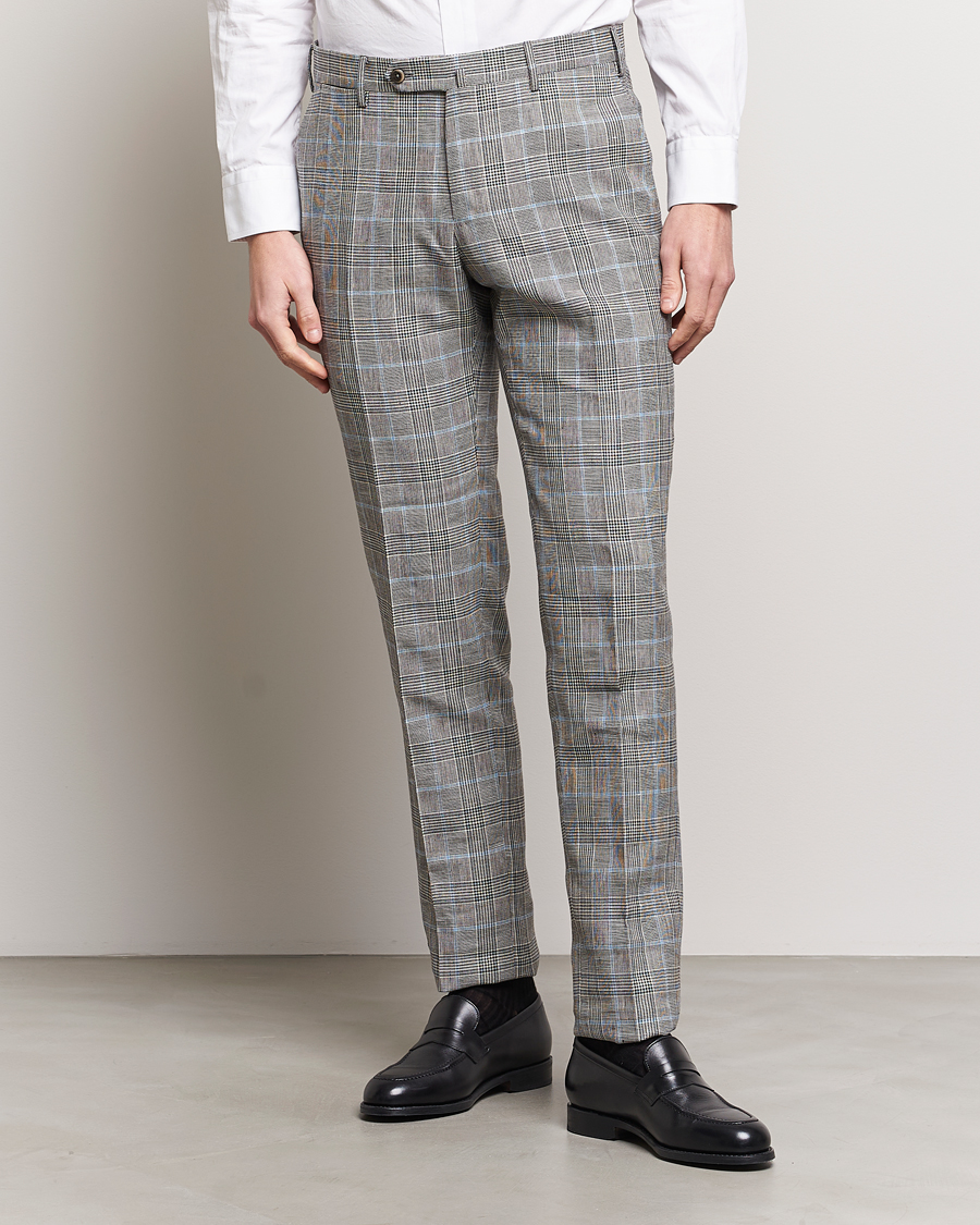 Men | Trousers | PT01 | Slim Fit Glencheck Trousers Grey/Blue