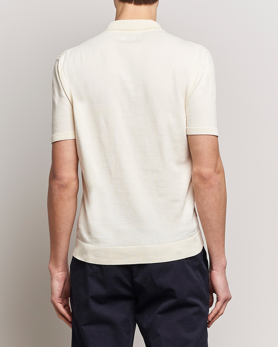 Men | Polo Shirts | Baracuta | Waffle Knitted Polo Ivory