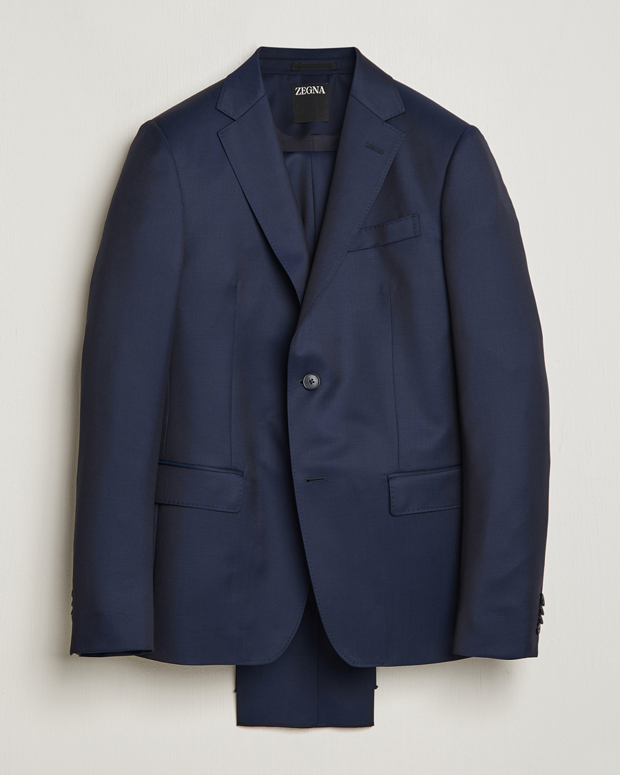 Men | Suits | Zegna | Tailored Wool Suit Navy