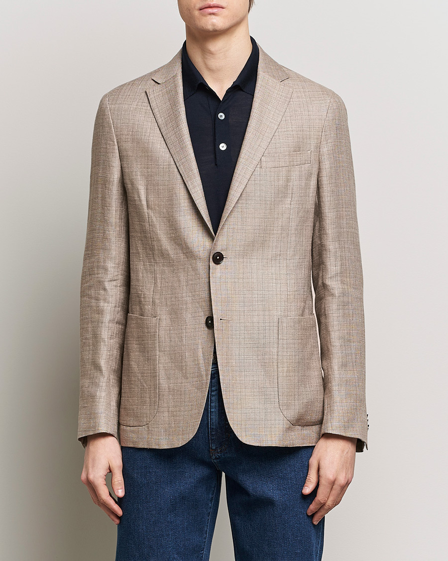 Men | Blazers | Zegna | Unconstructed Linen Blend Blazer Brown