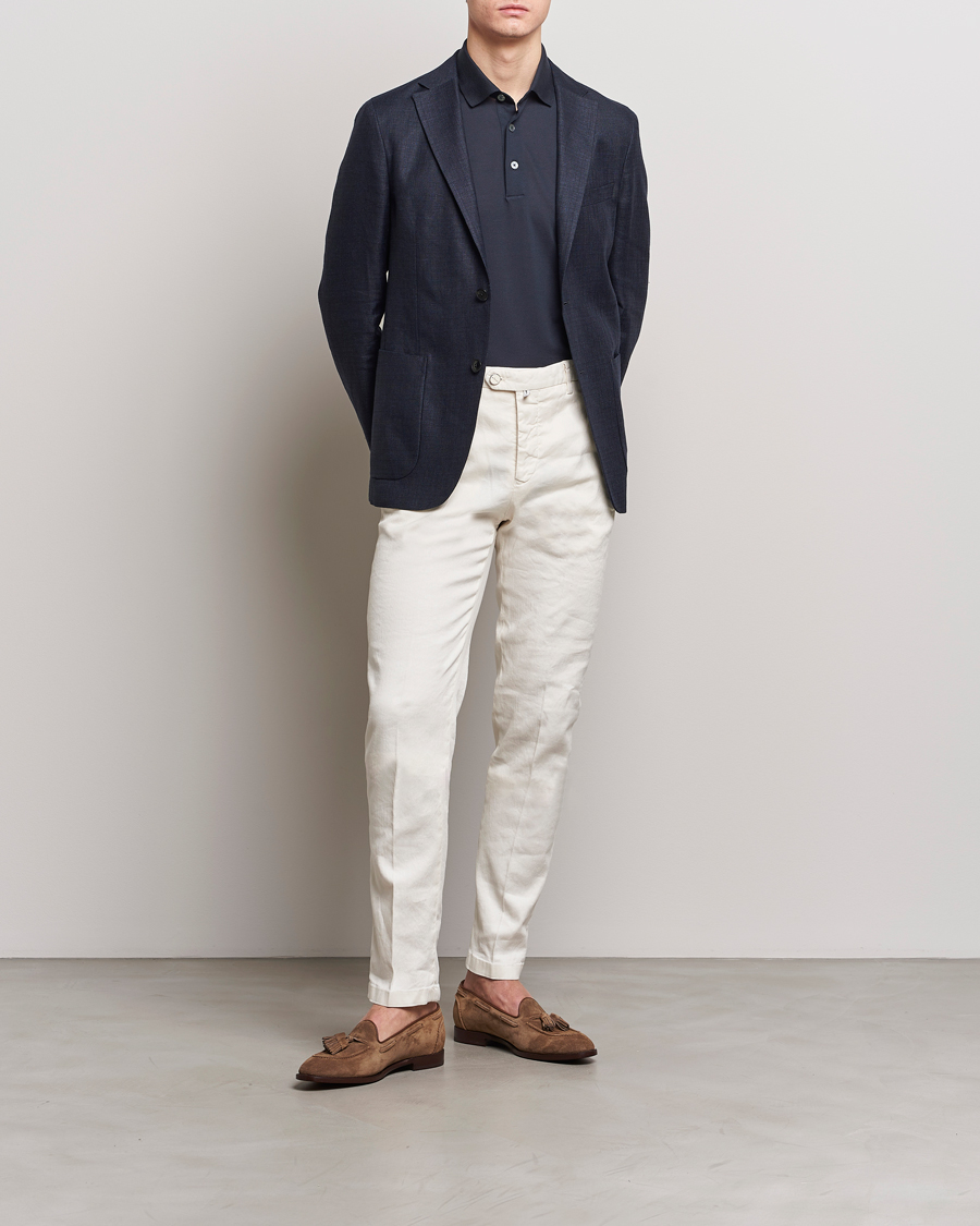 Men | Blazers | Zegna | Unconstructed Linen Blend Blazer Navy