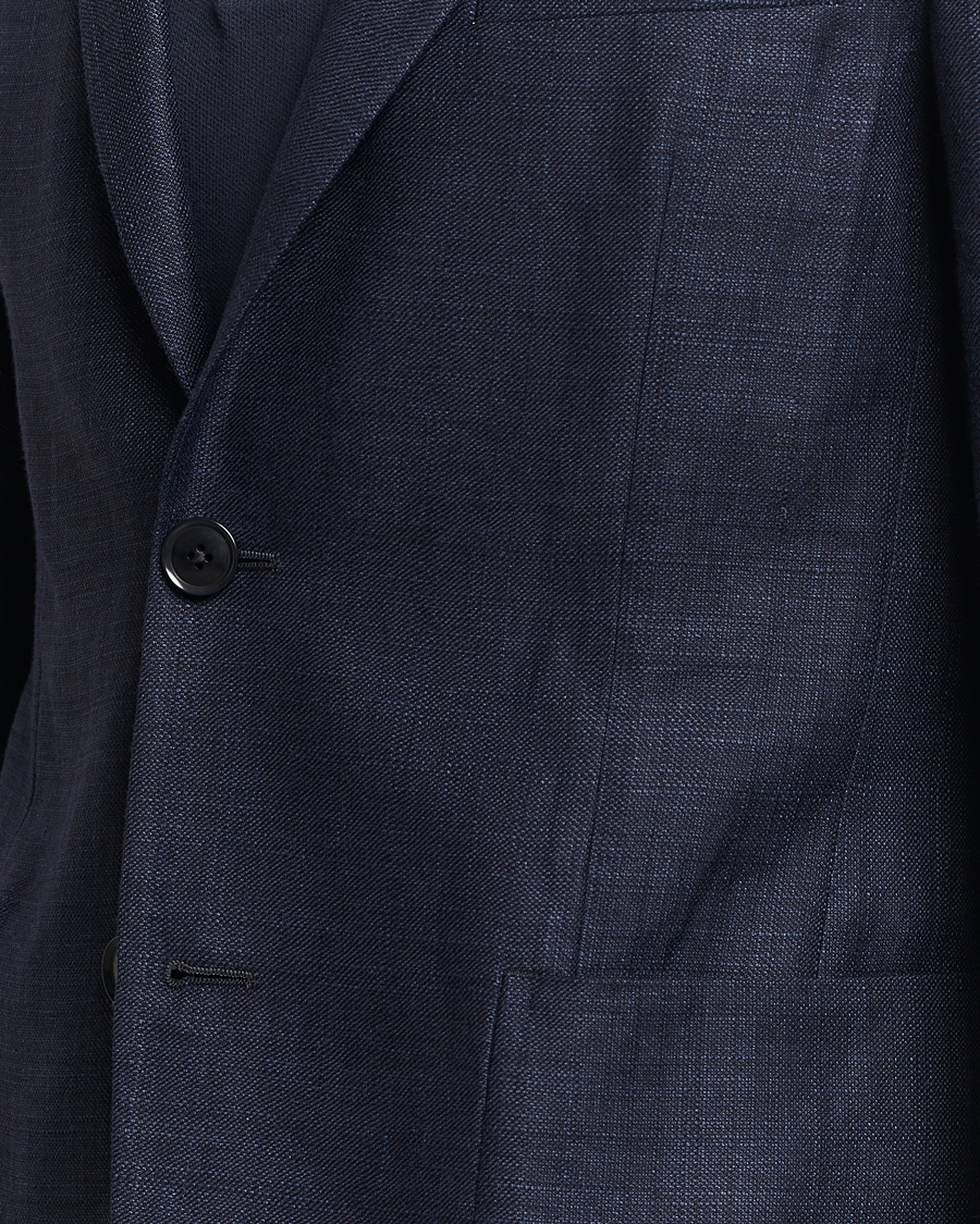 Men | Blazers | Zegna | Unconstructed Linen Blend Blazer Navy