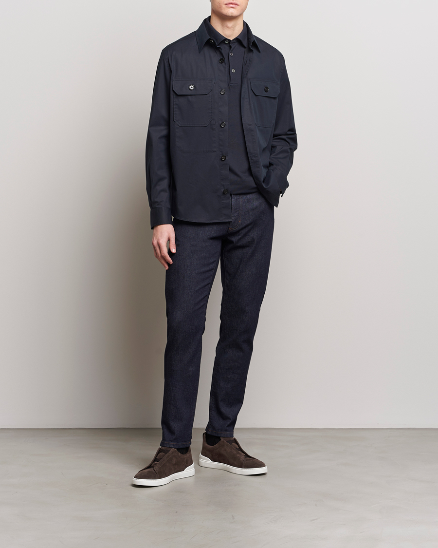 Men | Shirts | Zegna | Premium Cotton Overshirt Navy