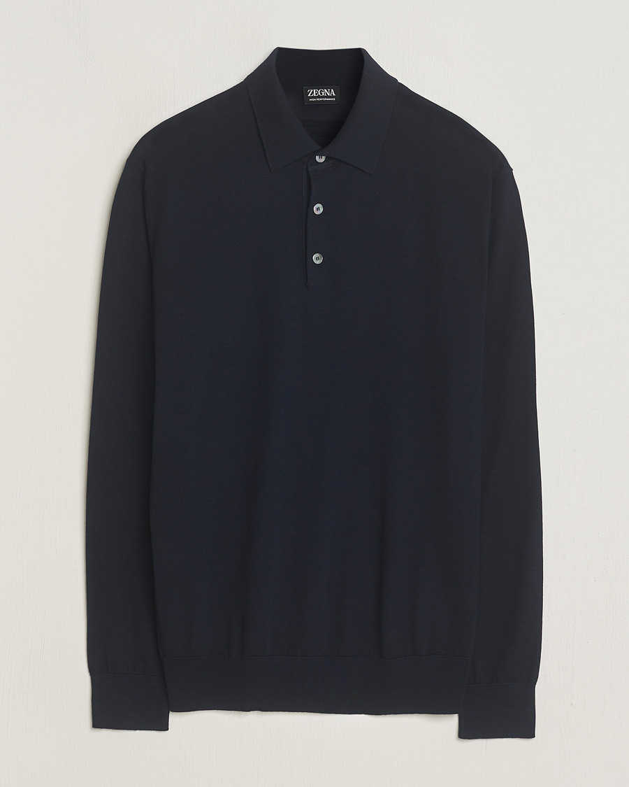 Men | Sweaters & Knitwear | Zegna | High Performance Wool Polo Navy