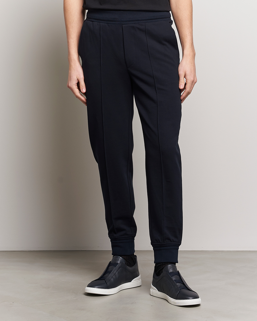 Men | Trousers | Zegna | Cotton Stretch Joggers Navy