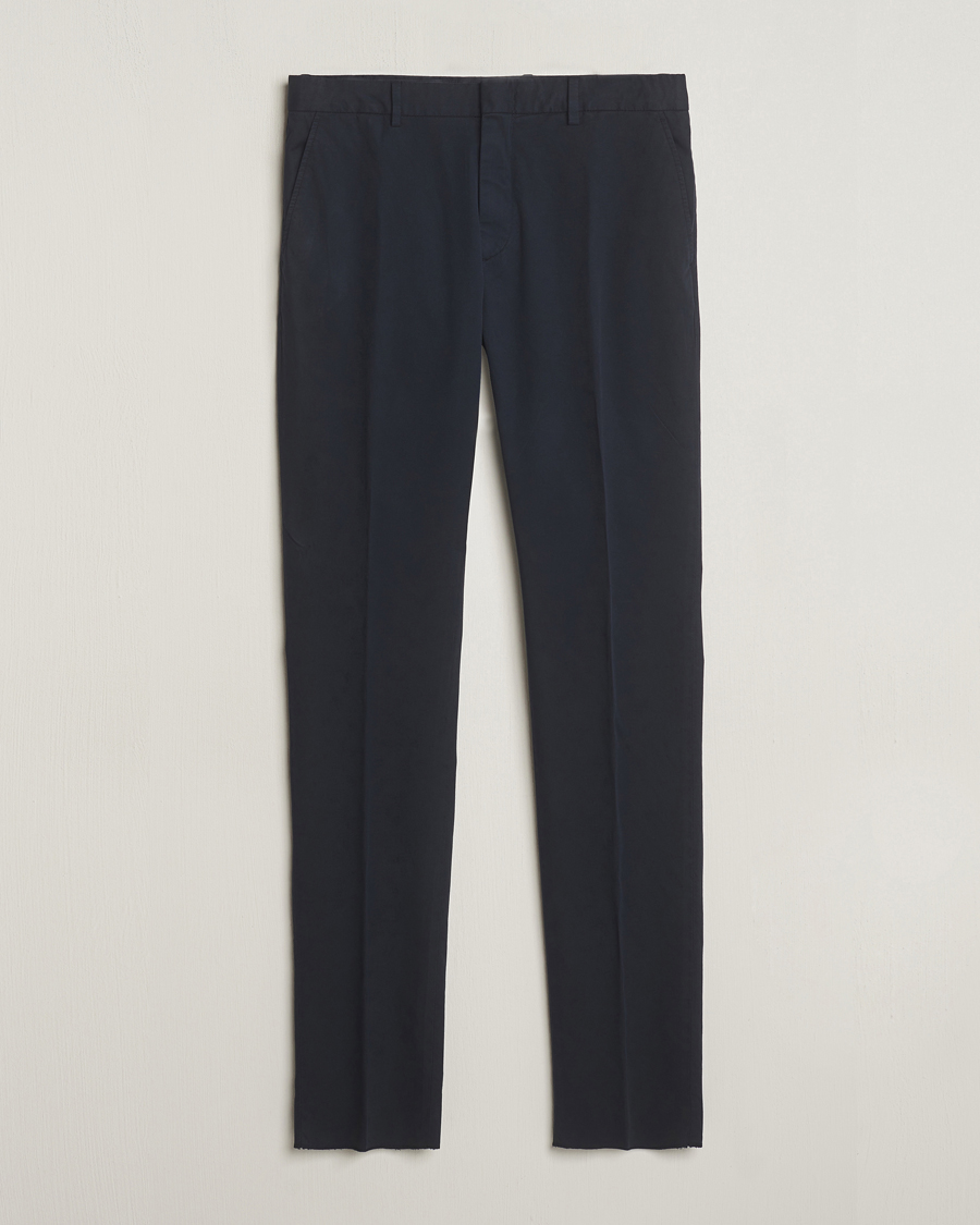 Men | Trousers | Zegna | Premium Cotton Chinos Navy