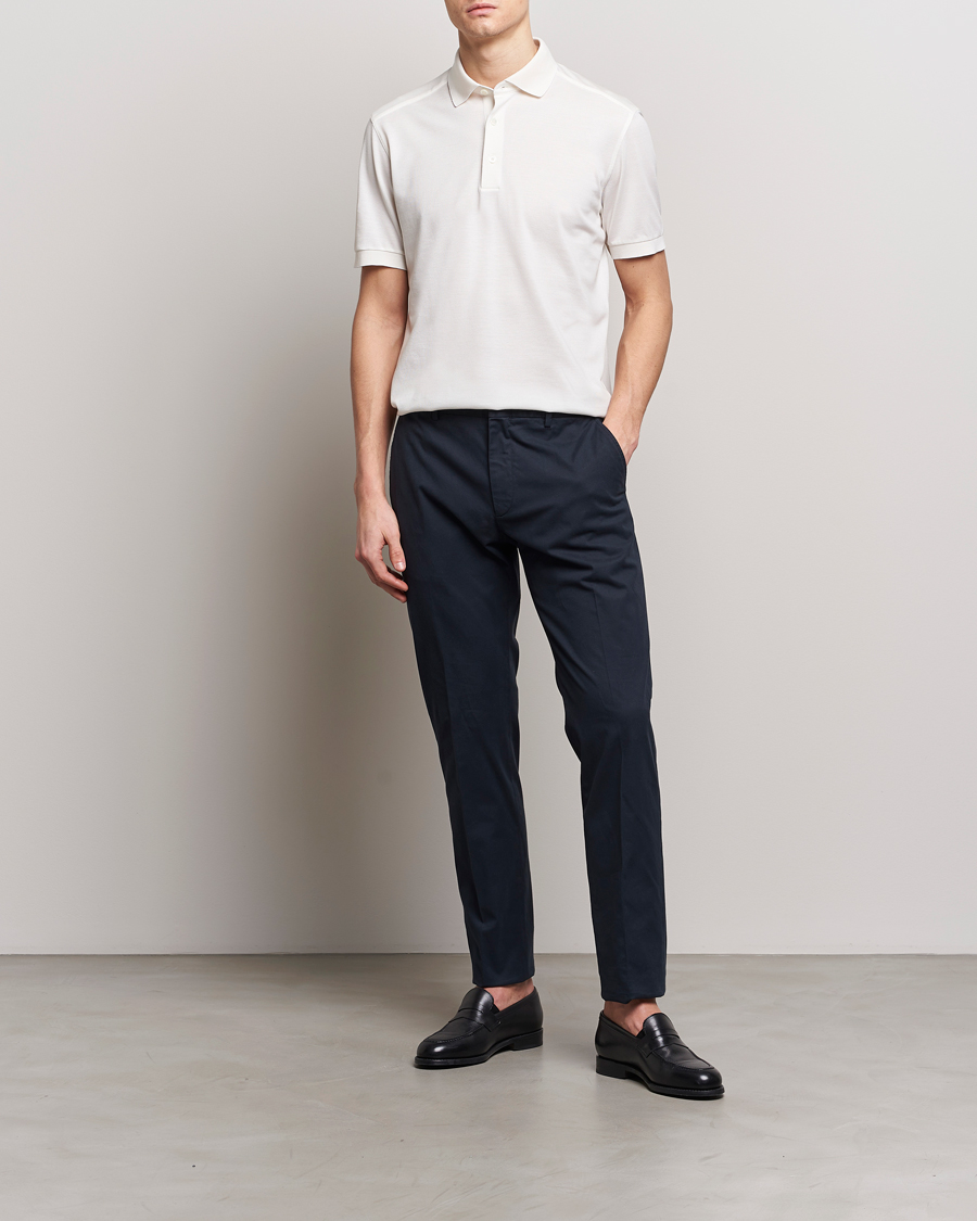 Men | Trousers | Zegna | Premium Cotton Chinos Navy