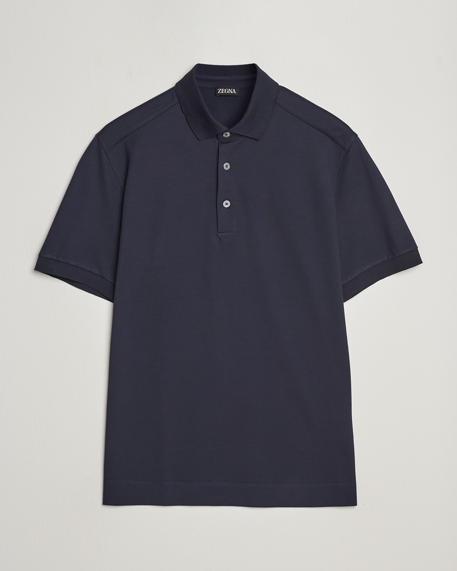 Men | Polo Shirts | Zegna | Cotton/Silk Polo Navy
