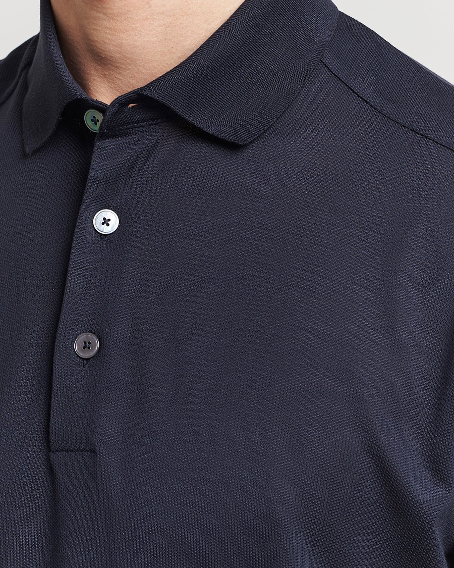Men | Polo Shirts | Zegna | Cotton/Silk Polo Navy