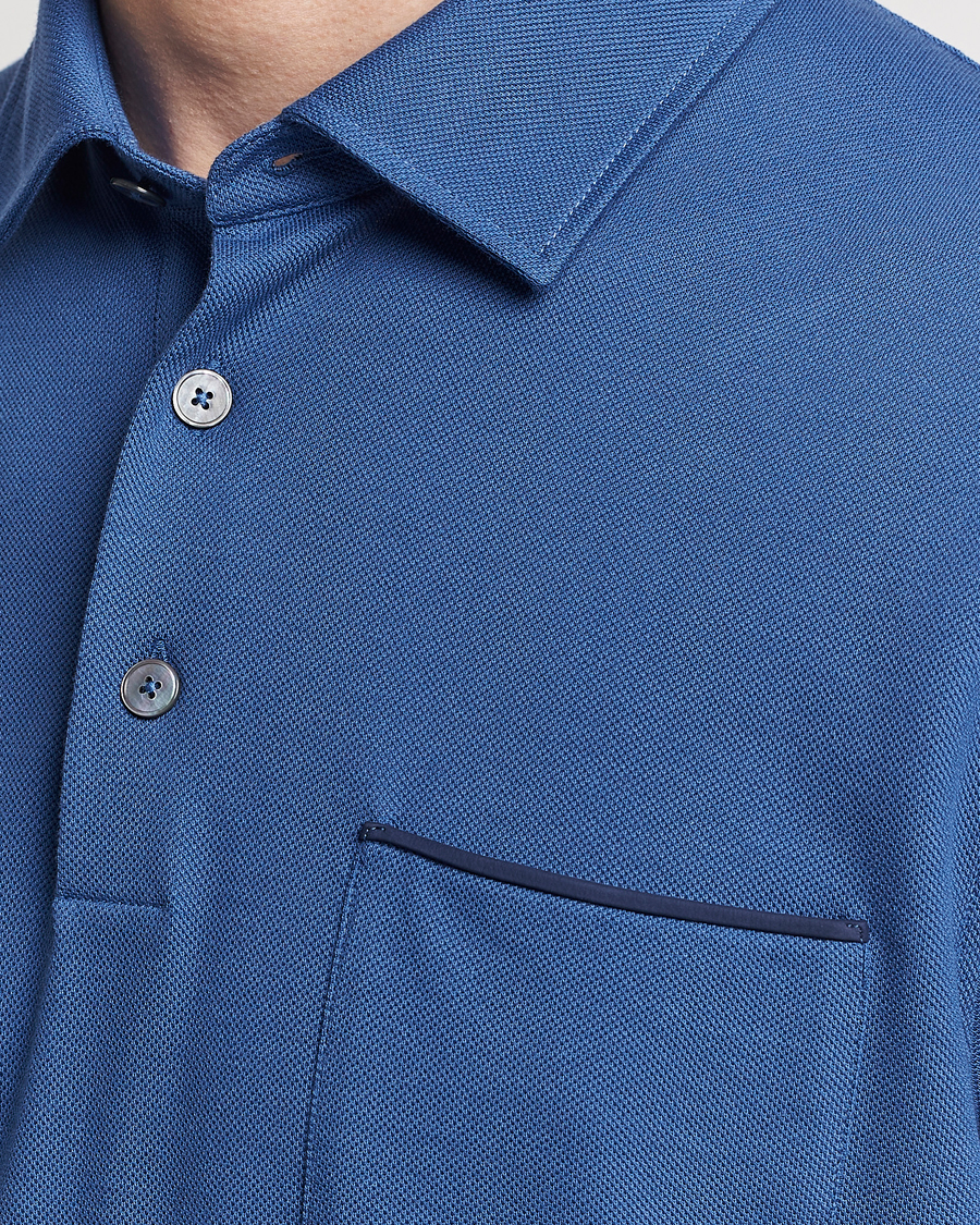 Men | Polo Shirts | Zegna | Short Sleeve Pocket Polo Blue