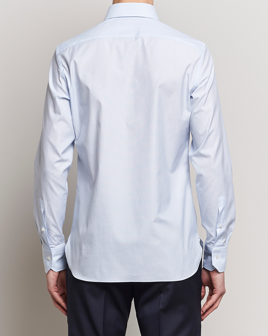 Men | Shirts | Zegna | Slim Fit Dress Shirt Light Blue Check