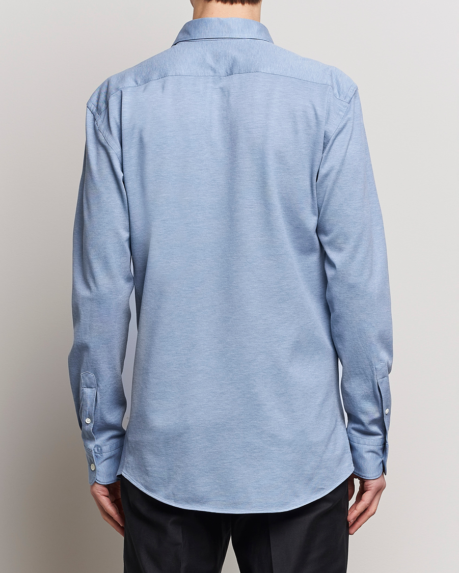 Men | Shirts | Zegna | Slim Fit Jersey Piquet Shirt Light Blue