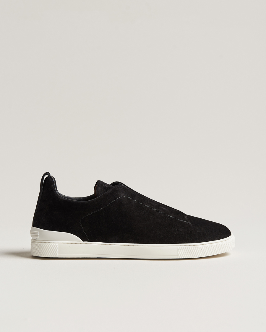 Men | Zegna Triple Stitch Sneakers Black Suede | Zegna | Triple Stitch Sneakers Black Suede