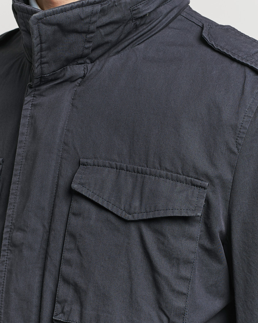 Men | Coats & Jackets | Herno | Washed Cotton Field Jacket Navy