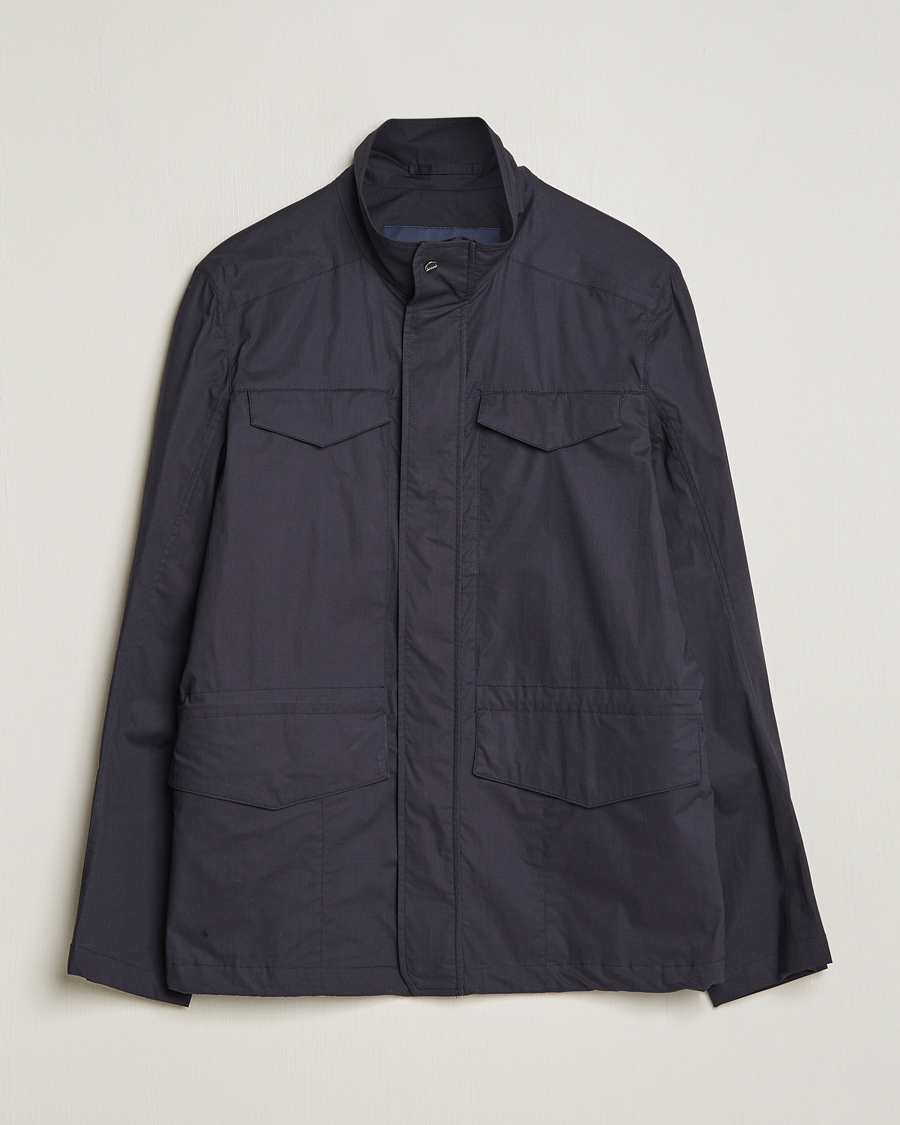Men | Coats & Jackets | Herno | Lightwieght Cotton Field Jacket Navy