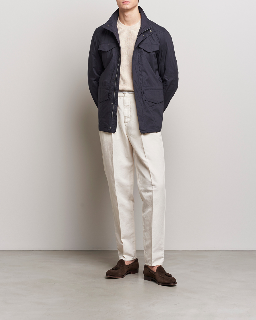 Men | Coats & Jackets | Herno | Lightwieght Cotton Field Jacket Navy