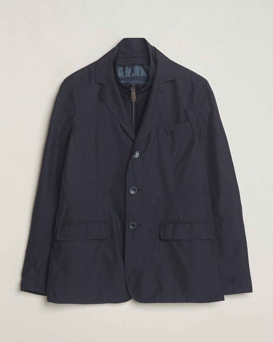 Men | Coats & Jackets | Herno | Lightweight Zip Blazer Navy