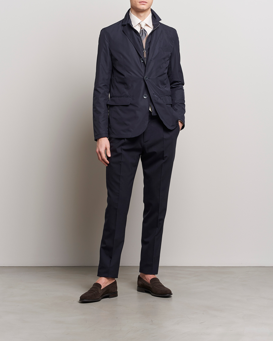 Men | Coats & Jackets | Herno | Lightweight Zip Blazer Navy
