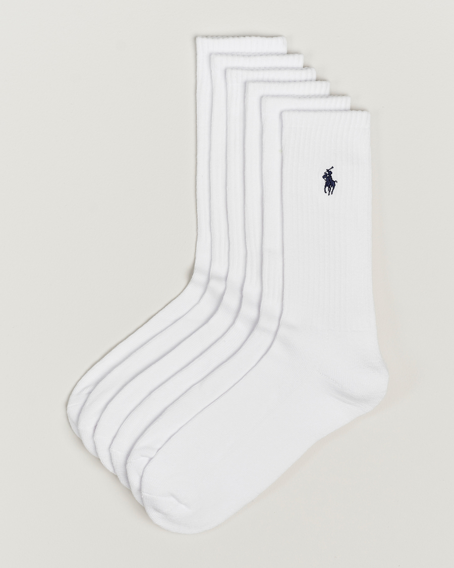 Men | Underwear & Socks | Polo Ralph Lauren | 6-Pack Sport Crew Sock White