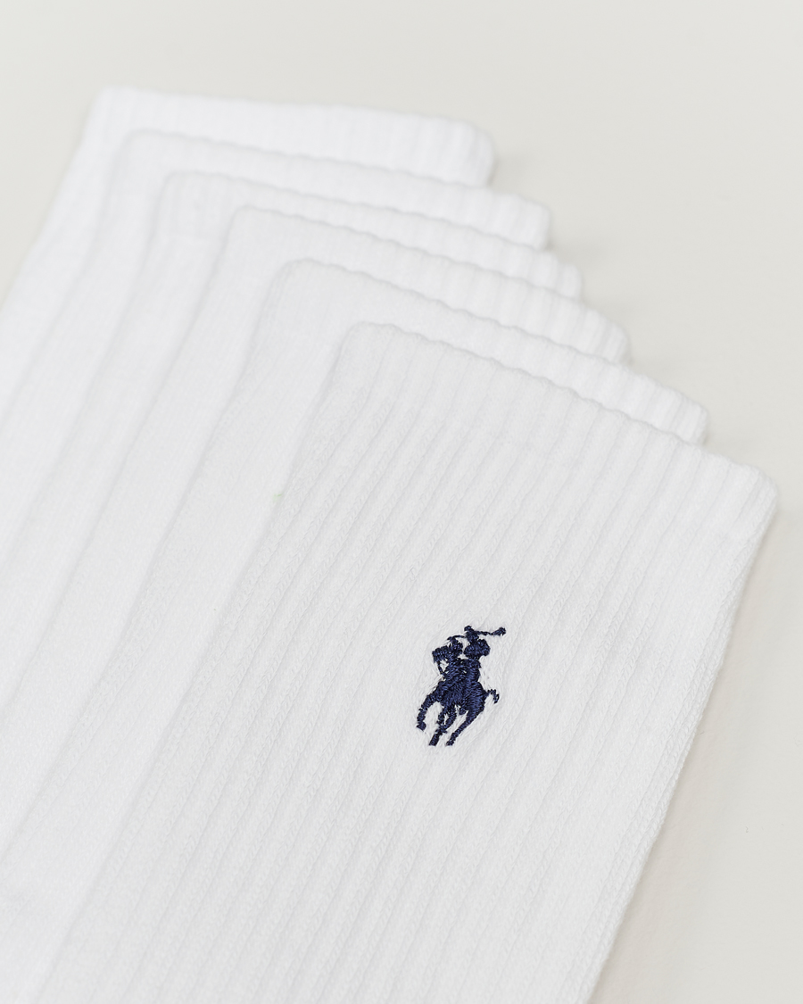 Men | Underwear & Socks | Polo Ralph Lauren | 6-Pack Sport Crew Sock White